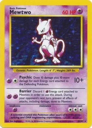Mewtwo 10/102 1999-2000 Print