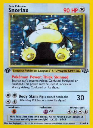 Snorlax 11/64 1st Edition