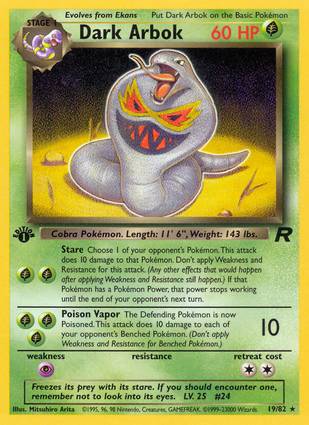 Dark Arbok 19/82 1st Edition