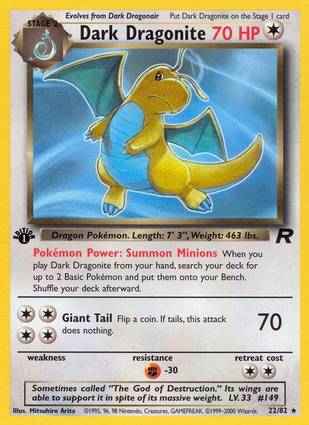 Dark Dragonite 22/82 1st Edition