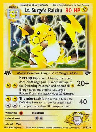 Lt. Surge's Raichu 11/132 1st Edition