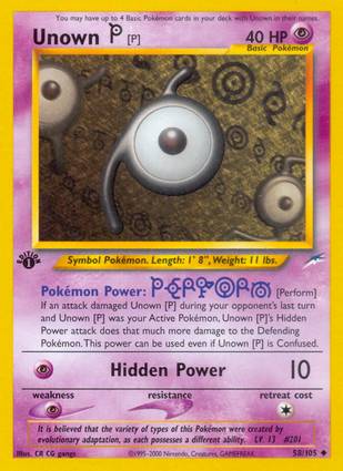 Unown [P] 58/105 1st Edition