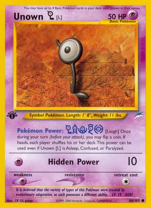 Unown [L] 86/105 1st Edition