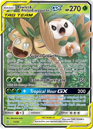 Rowlet & Alolan Exeggutor GX 1/236 Unlimited