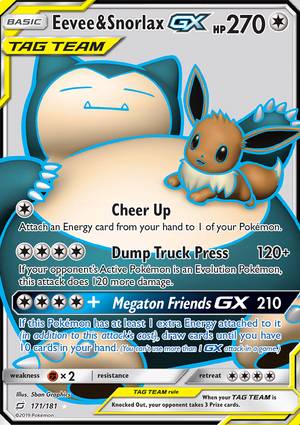 その他 Pokemon Eevee & Snorlax GX 171/181 Eevee & Snorlax GX - 171/181 - Holo - Unlimited - Rare Ultra