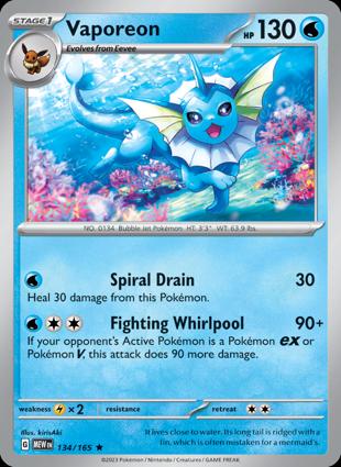 Vaporeon 134/165 Unlimited