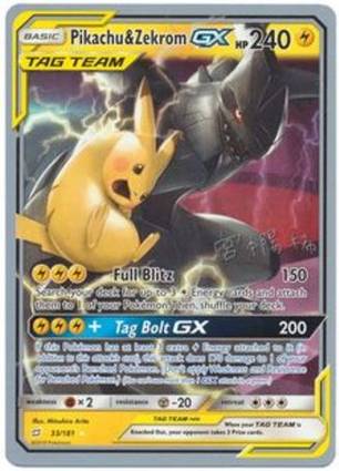 Pikachu & Zekrom GX - 33/181 - 2019 World Championships Pokemon